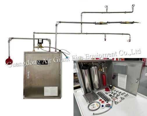 Kwaliteit  Double Bottle Kitchen Hood Fire Suppression System with 183°C Thermal Activation and 12L Fire Suppression Agent Fabriek